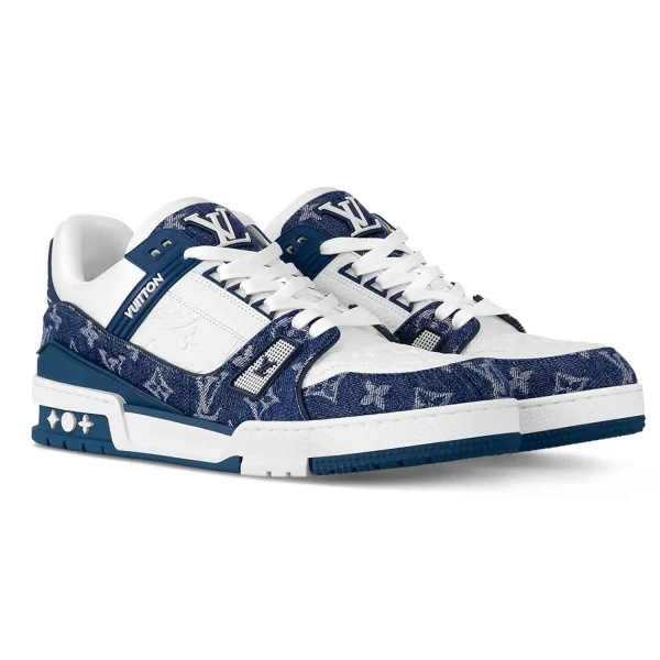 Louis Vuitton LV Trainer Monogram Denim White Blue 2