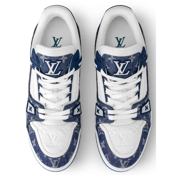 Louis Vuitton LV Trainer Monogram Denim White Blue 4