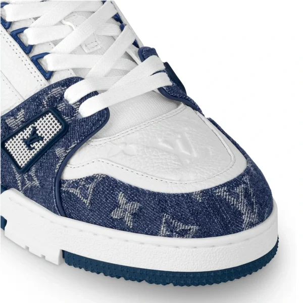 Louis Vuitton LV Trainer Monogram Denim White Blue 5