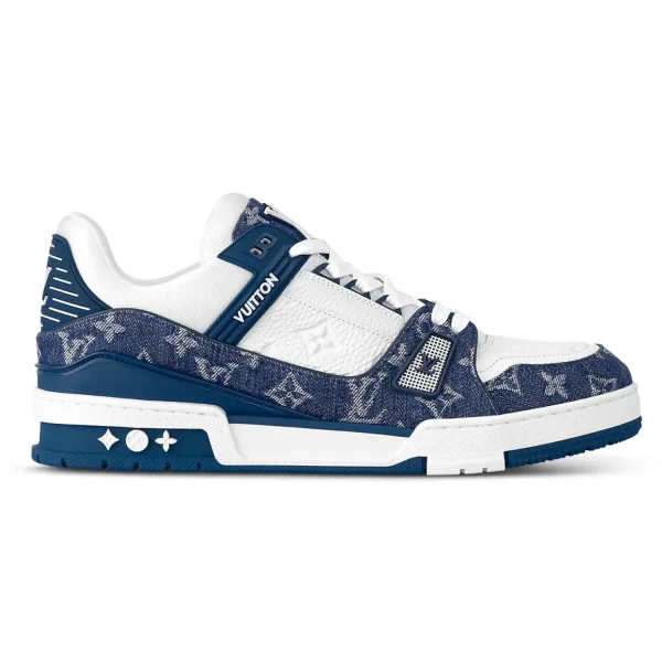 Louis Vuitton LV Trainer Monogram Denim White Blue 9