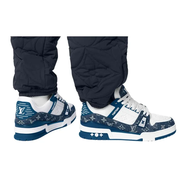 Louis Vuitton LV Trainer Monogram Denim White Blue 7