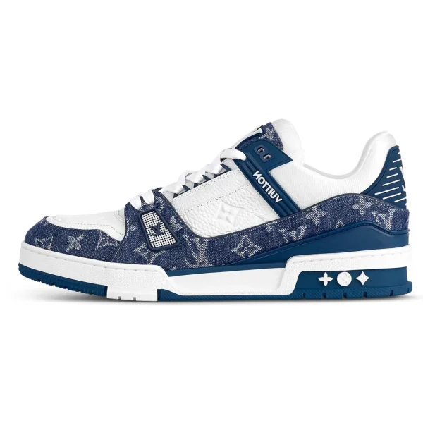 Louis Vuitton LV Trainer Monogram Denim White Blue 8